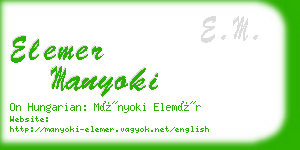 elemer manyoki business card